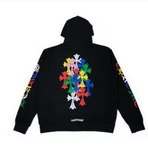 Men's Chrome Hearts Multi Color Cross Cemetery Hoodie NWT
